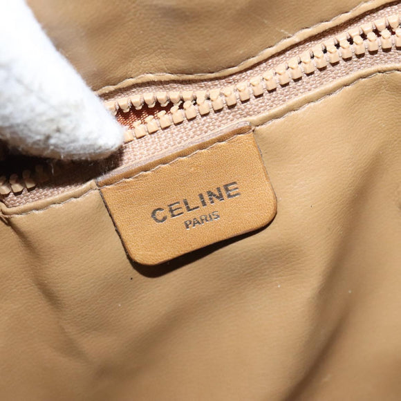 CELINE Macadam Canvas Shoulder Bag PVC Brown Gold Auth 126992