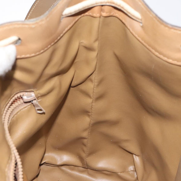 CELINE Macadam Canvas Shoulder Bag PVC Brown Gold Auth 126992