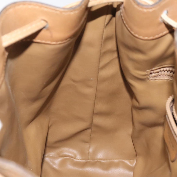 CELINE Macadam Canvas Shoulder Bag PVC Brown Gold Auth 126992