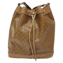 CELINE Macadam Canvas Shoulder Bag PVC Brown Gold Auth 126992-13