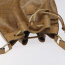 CELINE Macadam Canvas Shoulder Bag PVC Brown Gold Auth 126992-6