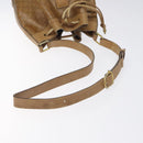 CELINE Macadam Canvas Shoulder Bag PVC Brown Gold Auth 126992-7