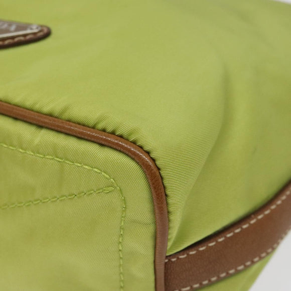PRADA Shoulder Bag Nylon Silver Light green Auth 126993V