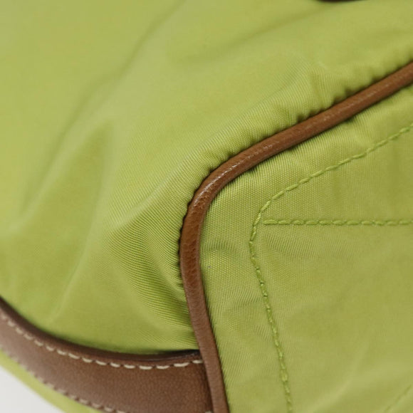 PRADA Shoulder Bag Nylon Silver Light green Auth 126993V