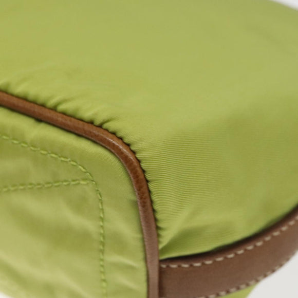PRADA Shoulder Bag Nylon Silver Light green Auth 126993V