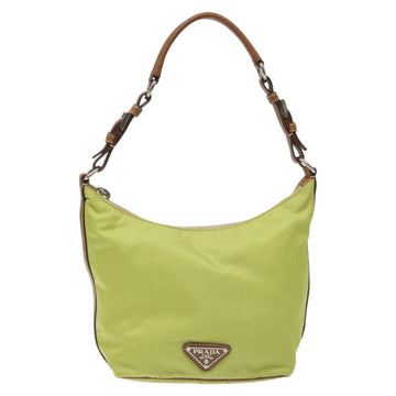 PRADA Shoulder Bag Nylon Silver Light green Auth 126993V - 0
