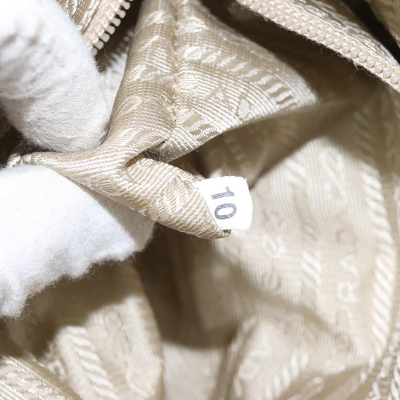 PRADA Shoulder Bag Nylon Silver Light green Auth 126993V