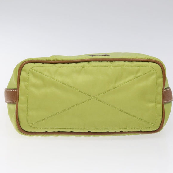 PRADA Shoulder Bag Nylon Silver Light green Auth 126993V