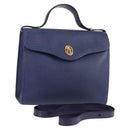 Christian Dior Hand Bag Leather 2way Purple Gold Auth 126994V-1