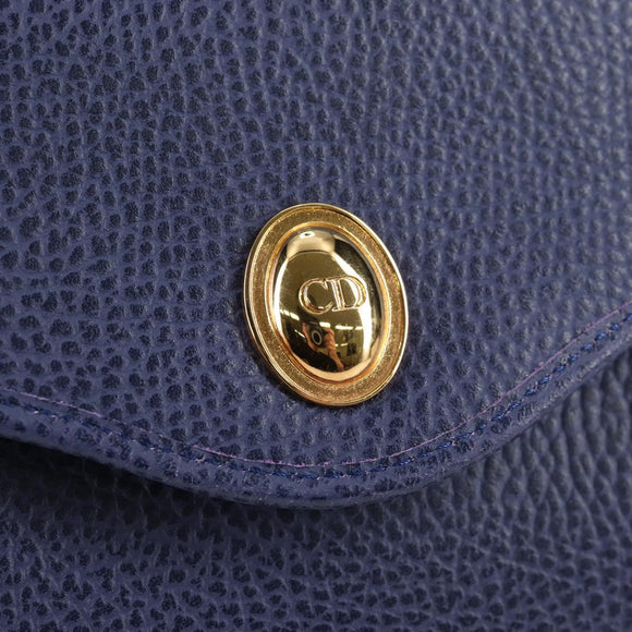 Christian Dior Hand Bag Leather 2way Purple Gold Auth 126994V