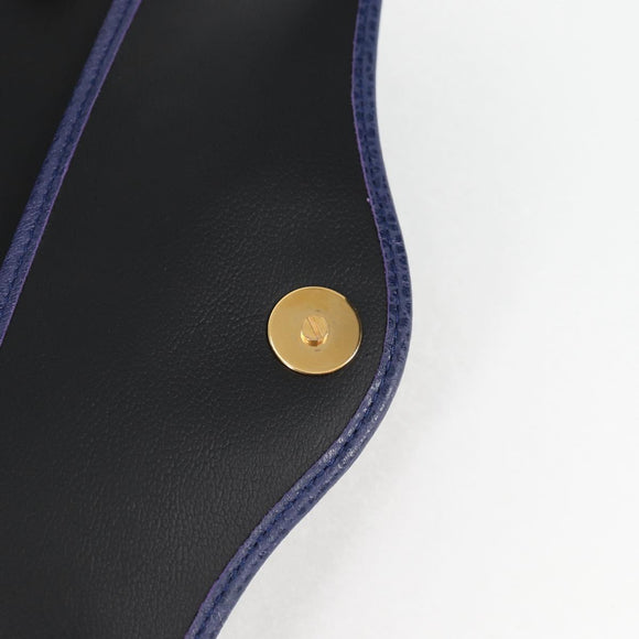 Christian Dior Hand Bag Leather 2way Purple Gold Auth 126994V