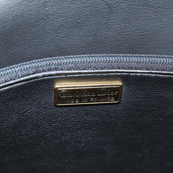 Christian Dior Hand Bag Leather 2way Purple Gold Auth 126994V