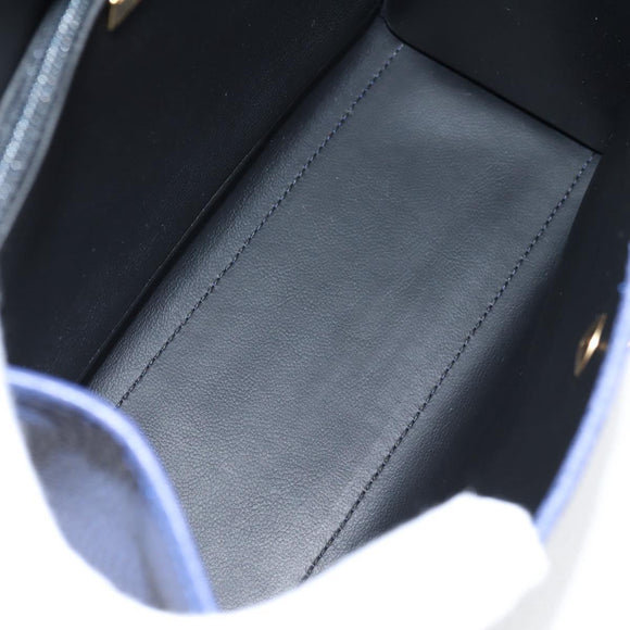 Christian Dior Hand Bag Leather 2way Purple Gold Auth 126994V