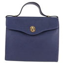 Christian Dior Hand Bag Leather 2way Purple Gold Auth 126994V-13