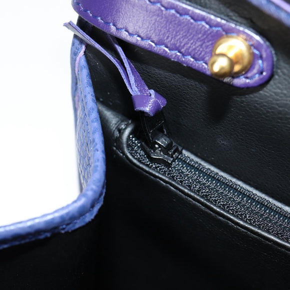 Christian Dior Hand Bag Leather 2way Purple Gold Auth 126994V