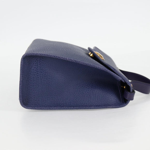 Christian Dior Hand Bag Leather 2way Purple Gold Auth 126994V