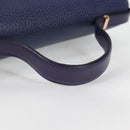 Christian Dior Hand Bag Leather 2way Purple Gold Auth 126994V-7
