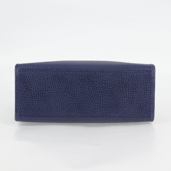 Christian Dior Hand Bag Leather 2way Purple Gold Auth 126994V