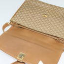 CELINE Macadam Canvas Shoulder Bag PVC Beige Gold Auth 126995-15