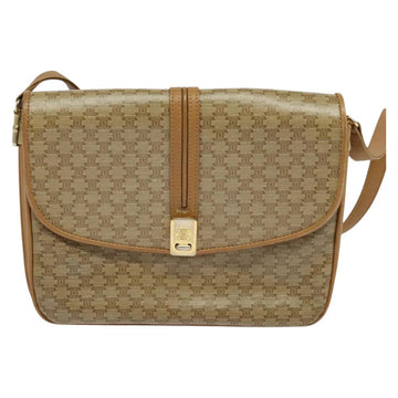 CELINE Macadam Canvas Shoulder Bag PVC Beige Gold Auth 126995 - 0