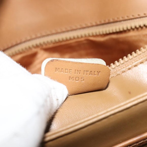 CELINE Macadam Canvas Shoulder Bag PVC Beige Gold Auth 126995