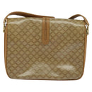 CELINE Macadam Canvas Shoulder Bag PVC Beige Gold Auth 126995-3