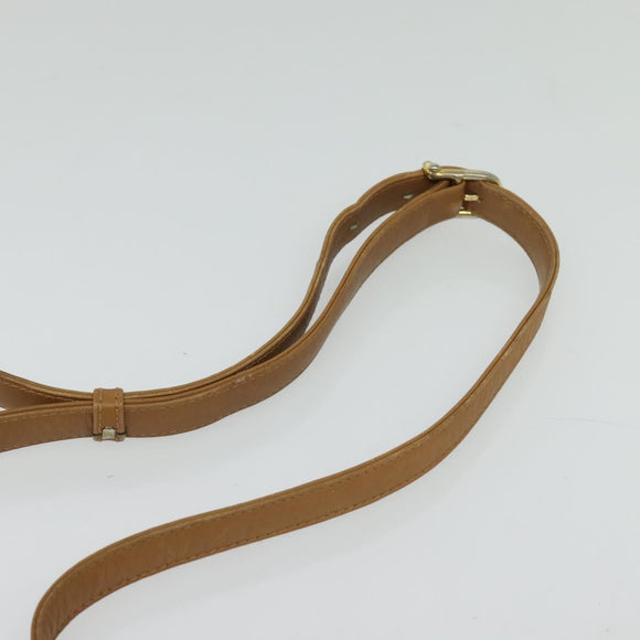 CELINE Macadam Canvas Shoulder Bag PVC Beige Gold Auth 126995