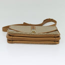 CELINE Macadam Canvas Shoulder Bag PVC Beige Gold Auth 126995-9