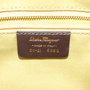 Salvatore Ferragamo Gancini Shoulder Bag Canvas Beige Gold Auth 126999-12