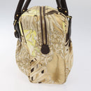 Salvatore Ferragamo Gancini Shoulder Bag Canvas Beige Gold Auth 126999-4