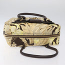 Salvatore Ferragamo Gancini Shoulder Bag Canvas Beige Gold Auth 126999-6
