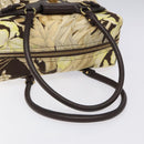 Salvatore Ferragamo Gancini Shoulder Bag Canvas Beige Gold Auth 126999-7