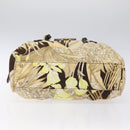 Salvatore Ferragamo Gancini Shoulder Bag Canvas Beige Gold Auth 126999-5