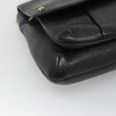 MCM Studs Chain Shoulder Bag Leather Black Gold Auth 127008-14