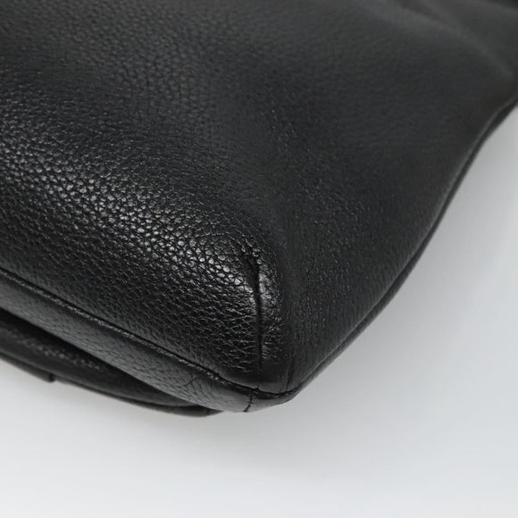 MCM Studs Chain Shoulder Bag Leather Black Gold Auth 127008