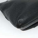 MCM Studs Chain Shoulder Bag Leather Black Gold Auth 127008-16