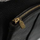 MCM Studs Chain Shoulder Bag Leather Black Gold Auth 127008-17