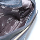 MCM Studs Chain Shoulder Bag Leather Black Gold Auth 127008-18