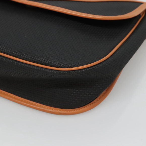 SAINT LAURENT Shoulder Bag PVC Black Gold Auth 127010