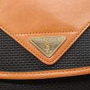 SAINT LAURENT Shoulder Bag PVC Black Gold Auth 127010-14