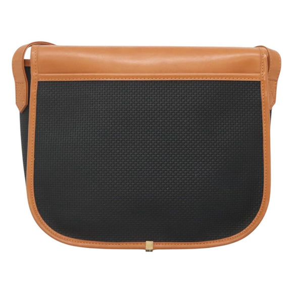 SAINT LAURENT Shoulder Bag PVC Black Gold Auth 127010