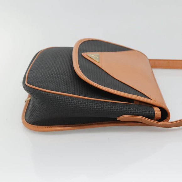 SAINT LAURENT Shoulder Bag PVC Black Gold Auth 127010