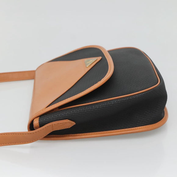 SAINT LAURENT Shoulder Bag PVC Black Gold Auth 127010