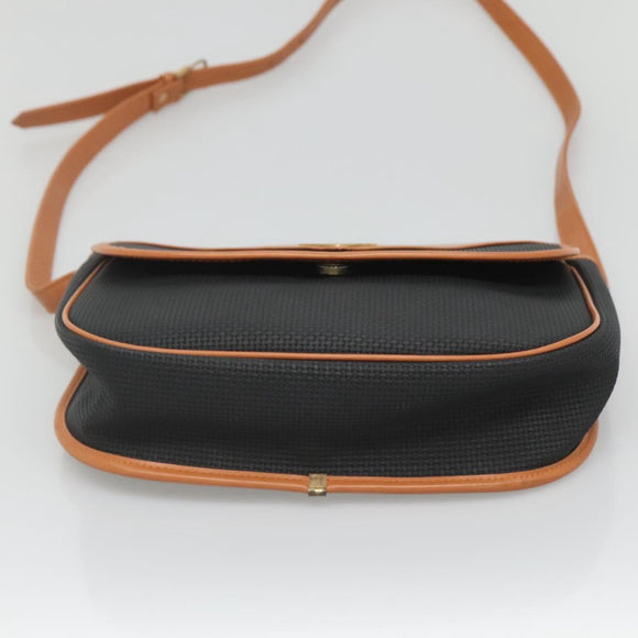 SAINT LAURENT Shoulder Bag PVC Black Gold Auth 127010