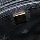 MCM Studs Hand Bag Leather Black Gold Auth 127014-17