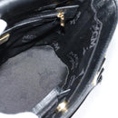 MCM Studs Hand Bag Leather Black Gold Auth 127014-18