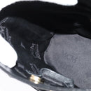 MCM Studs Hand Bag Leather Black Gold Auth 127014-19
