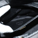 MCM Studs Hand Bag Leather Black Gold Auth 127014-20