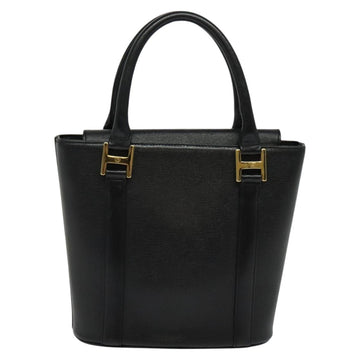 MCM Studs Hand Bag Leather Black Gold Auth 127014 - 0