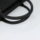 MCM Studs Hand Bag Leather Black Gold Auth 127014-7